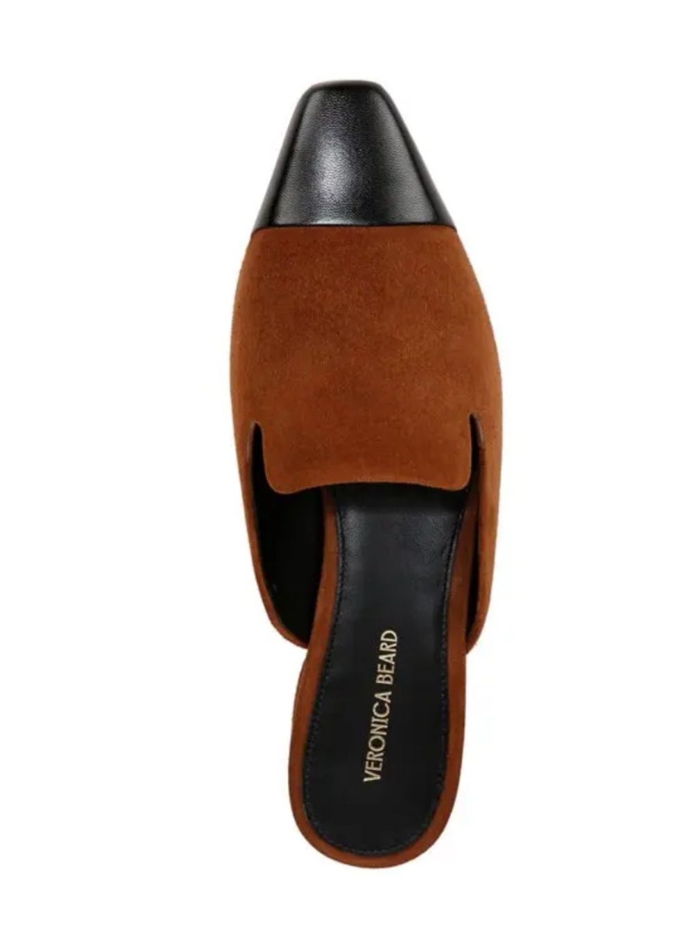 Veronica Beard Suede and Leather Cecile Cap Toe Mule Flats New!